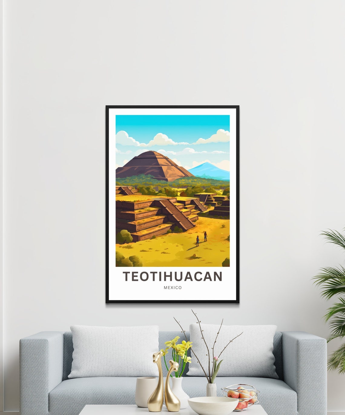 Personalized Teotihuacan Mexico Ancient Pyramid Travel Poster - Image 2