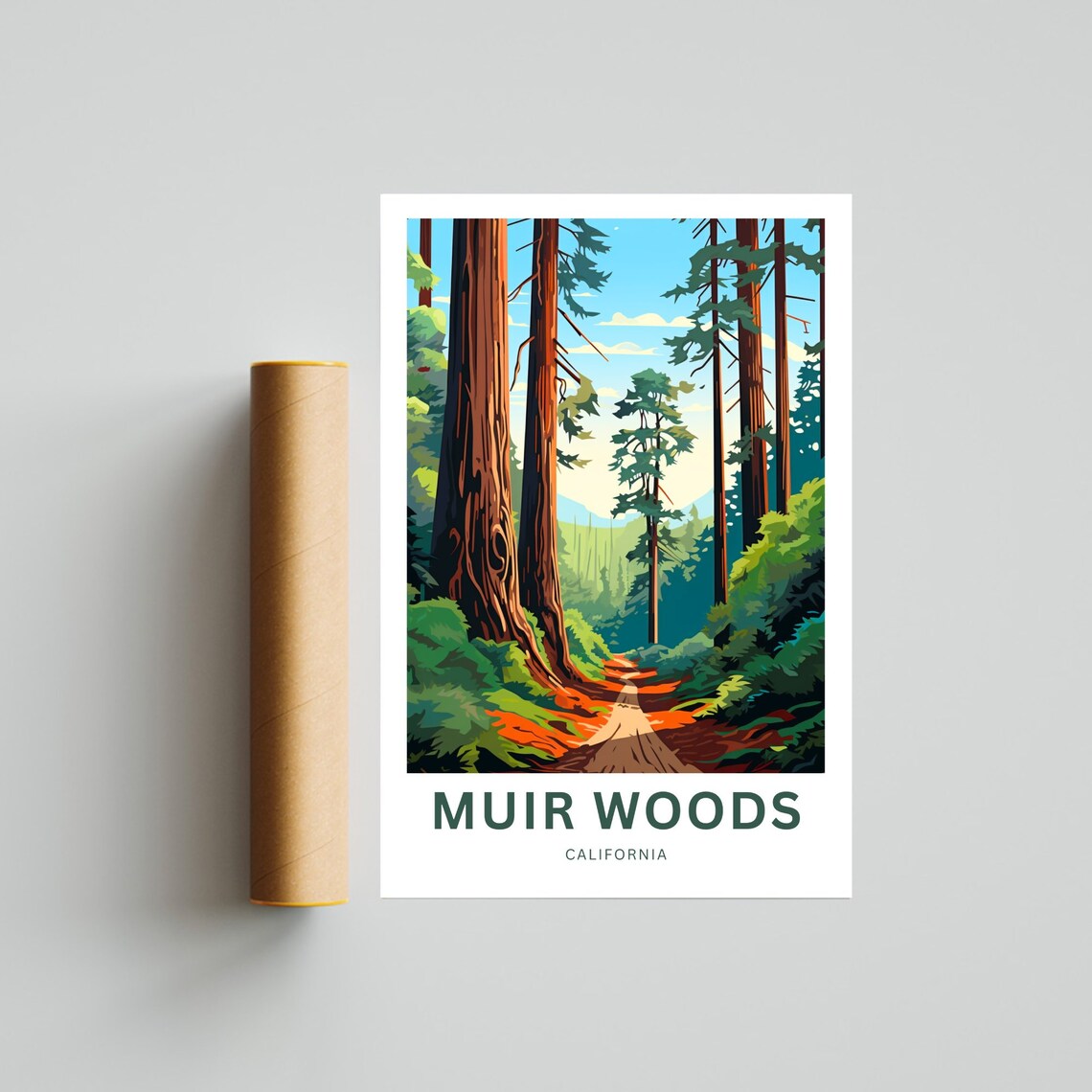 Muir Woods Travel Poster, California Wall Art - Image 4