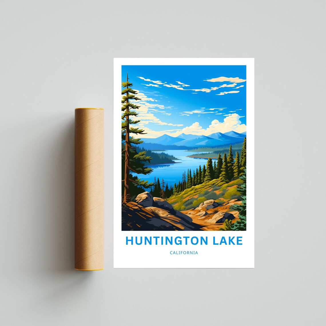 Huntington Lake California Mountain Lake Pines Travel Poster - Image 4