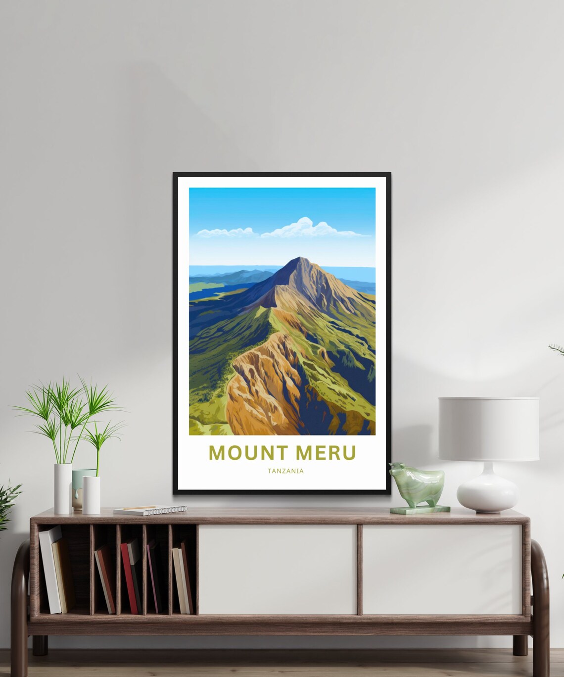 Mount Meru Tanzania Rugged Volcano Rocky Ridge View Travel Poster - Image 2
