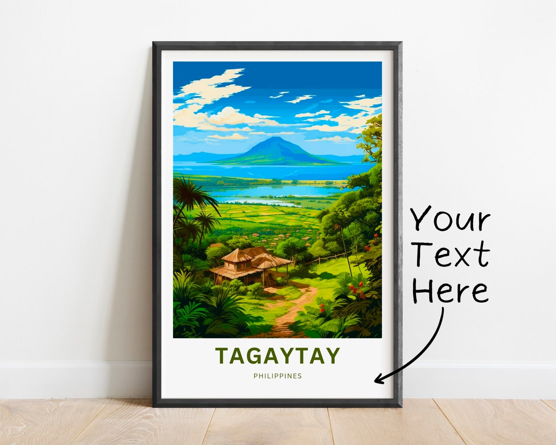 Tagaytay Philippines Taal Lake Overlook Personalized Scenic Poster