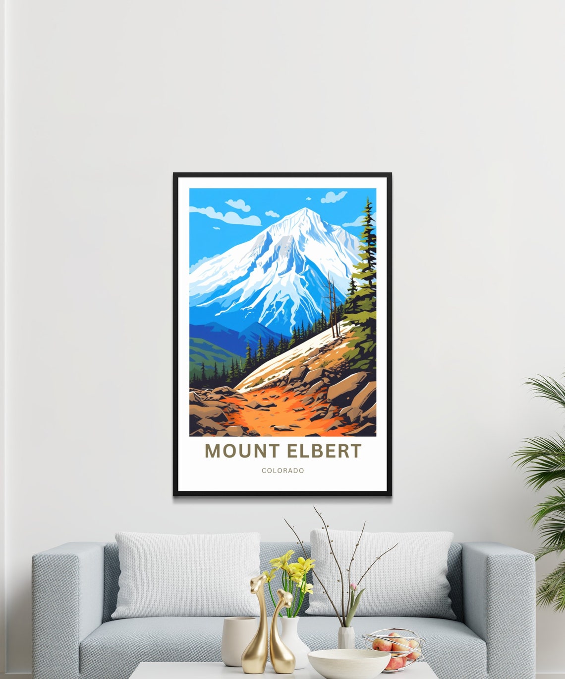 Mount Elbert Colorado Rocky Peak Trail Custom Text Travel Poster - Image 3
