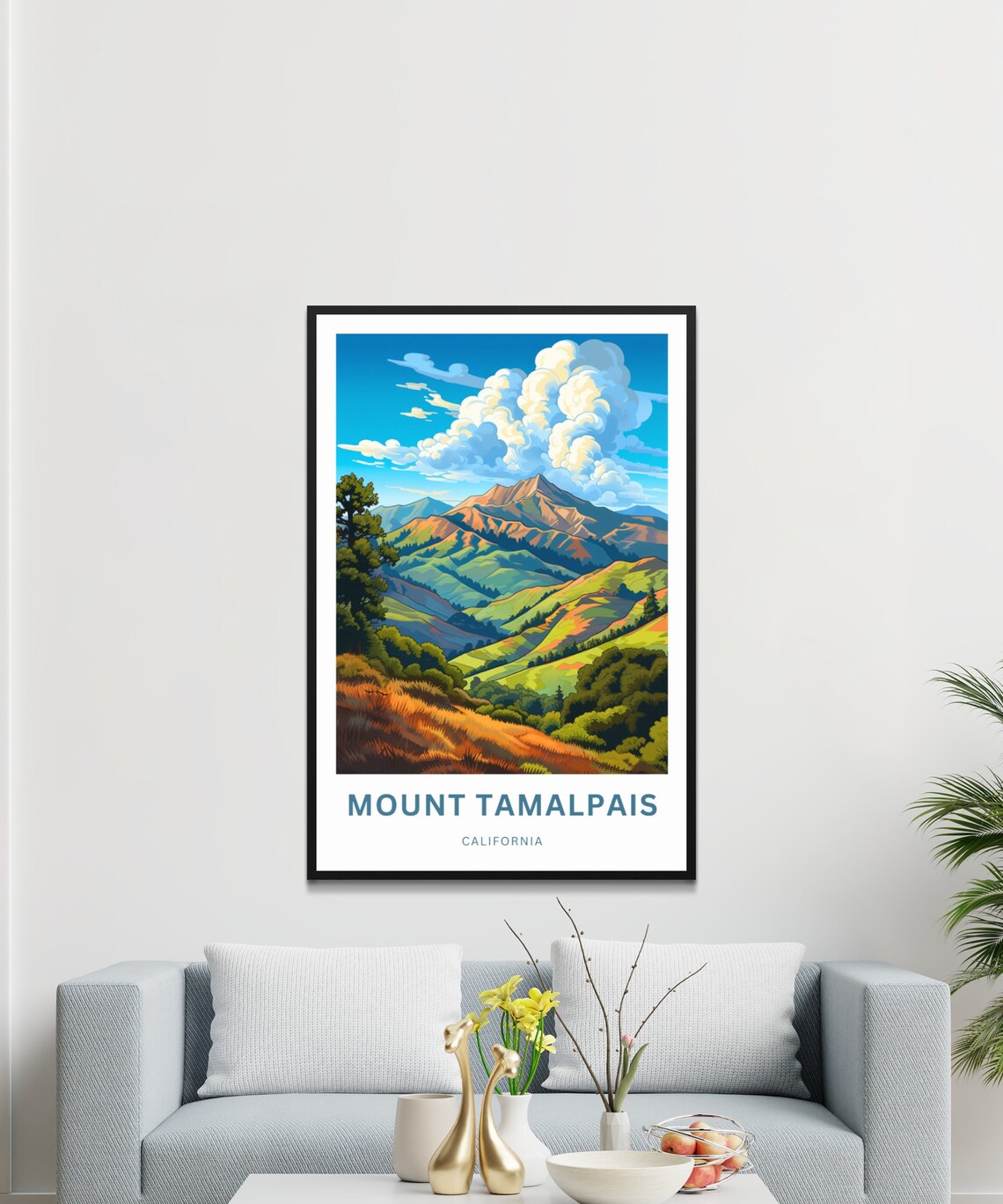 Mount Tamalpais California Golden Foothills Personalized Travel Poster - Image 3