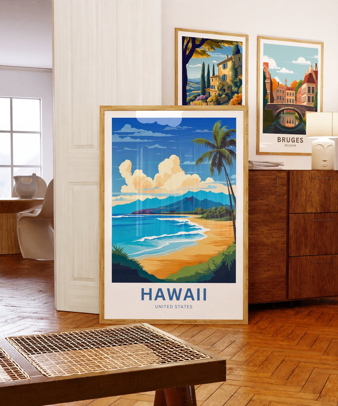 Personalized Hawaii Beach Palm Trees Blue Ocean Travel Poster - Image 5