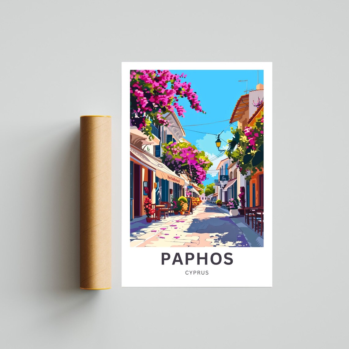 Paphos Travel Poster, Cyprus Wall Art Print - Image 4