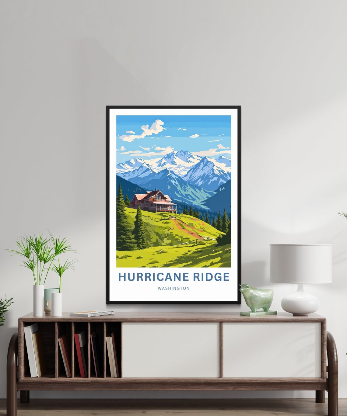 Personalized Hurricane Ridge Washington Mountain Lodge Travel Poster - Image 2
