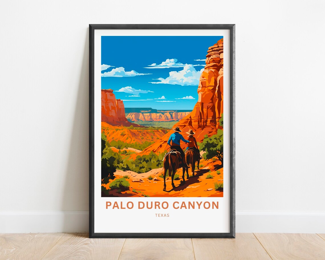 Palo Duro Canyon Texas Horseback Riders Red Rock Canyon Art Poster