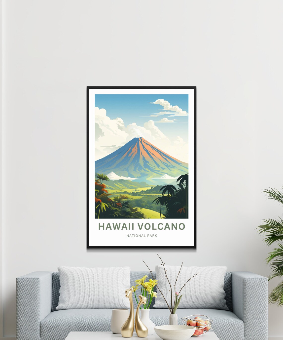 Personalized Hawaii Volcano National Park Illustrated Travel Poster - Image 3