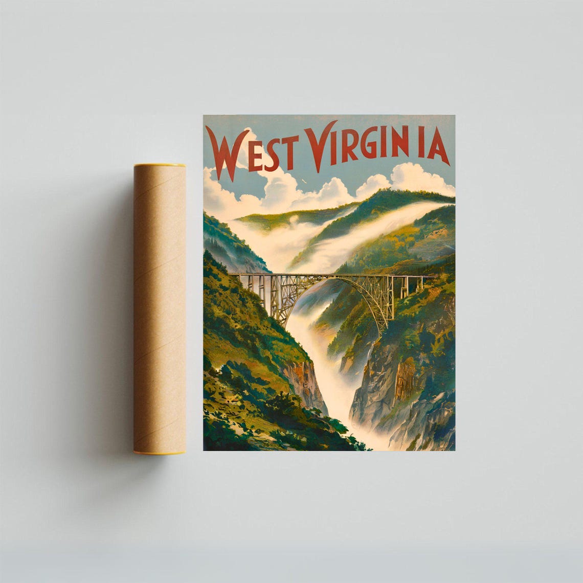 West Virginia New River Gorge Bridge Rising Above The Mist Poster - Image 3
