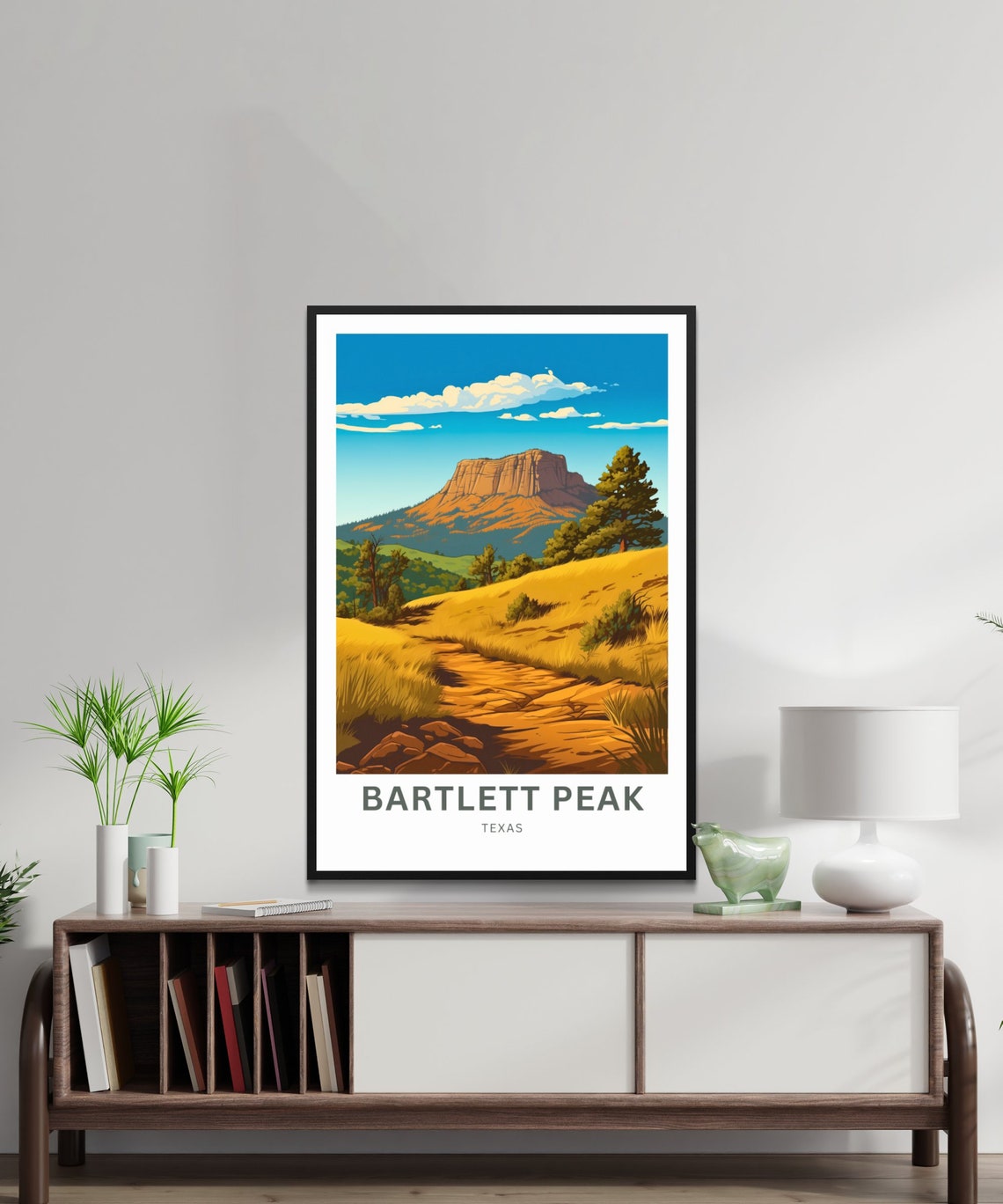 Personalized Bartlett Peak Texas Mesa Trail Sunset View Poster - Image 3