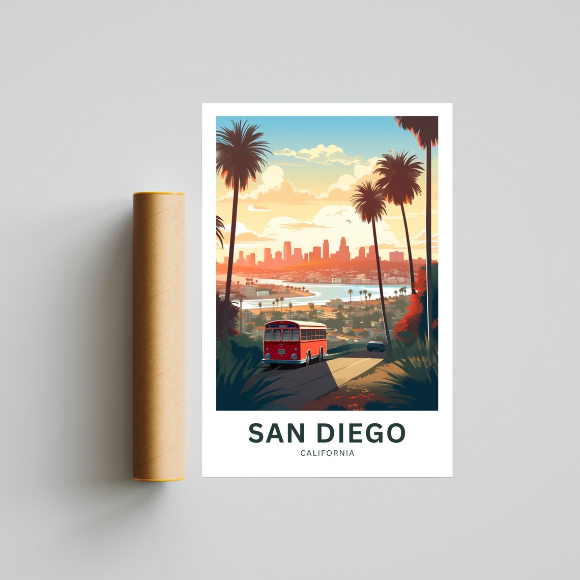 Personalized San Diego Travel Poster, California Wall Art - Image 4