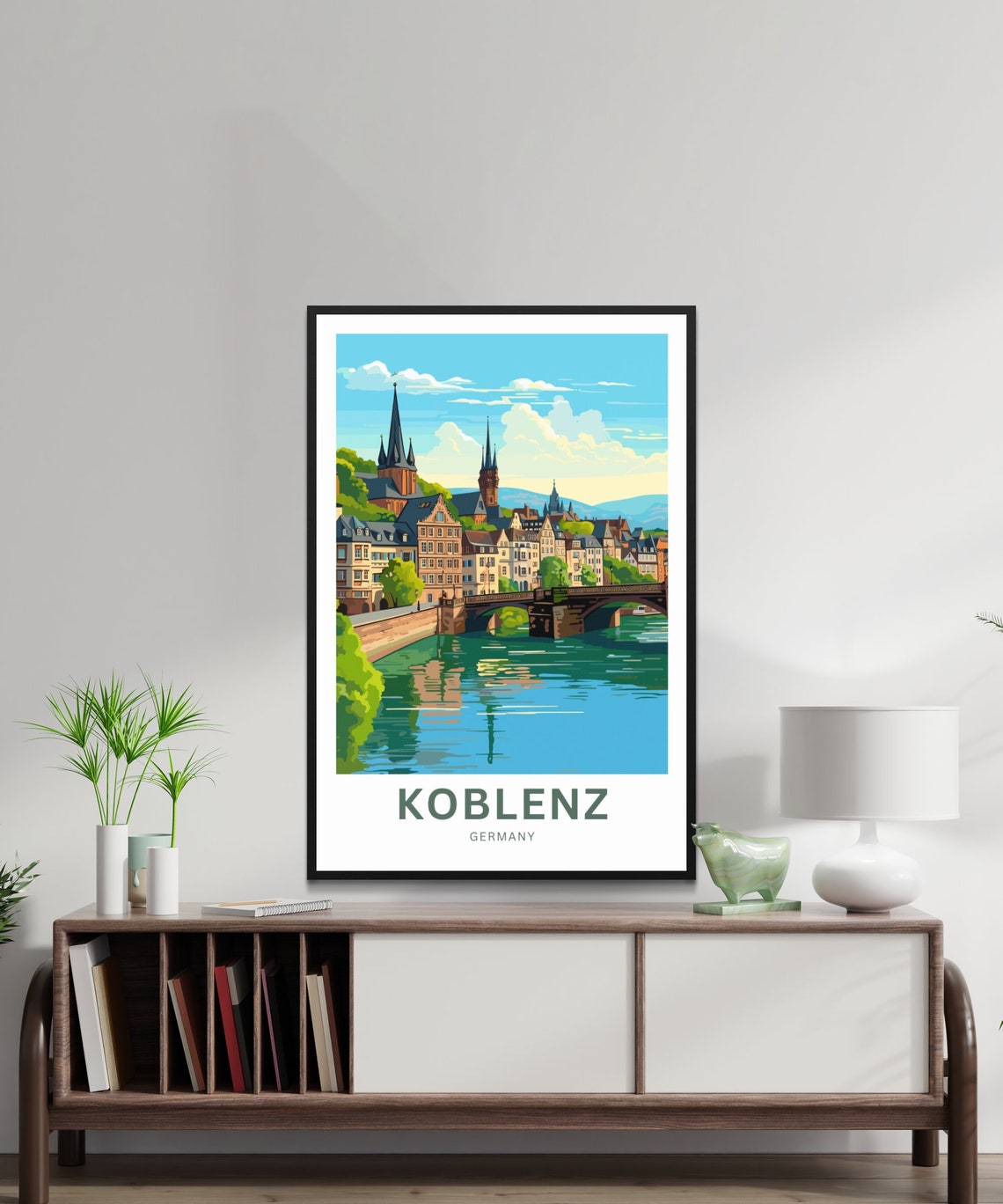 Koblenz Germany River Bridge Scenic Personalized Old Town Poster - Image 2