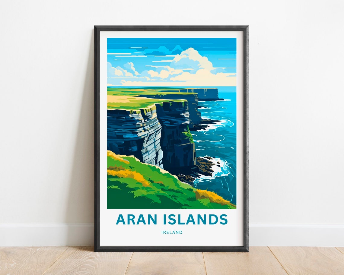 Aran Islands Personalized Ireland Limestone Cliffs Travel Poster