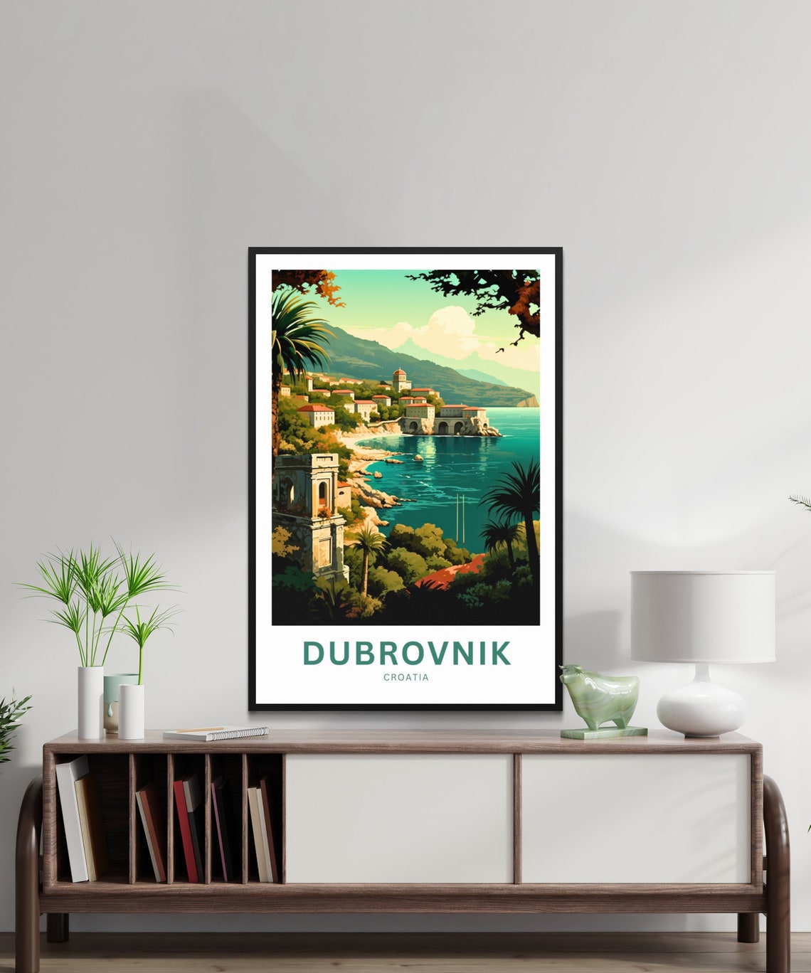 Personalized Dubrovnik Croatia Adriatic Coast Town Travel Poster - Image 3