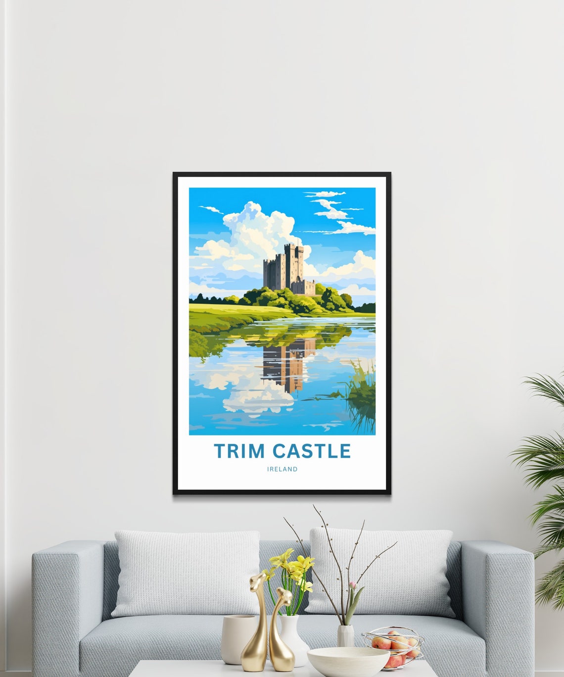 Trim Castle Ireland Medieval Keep River Reflection Travel Poster - Image 3