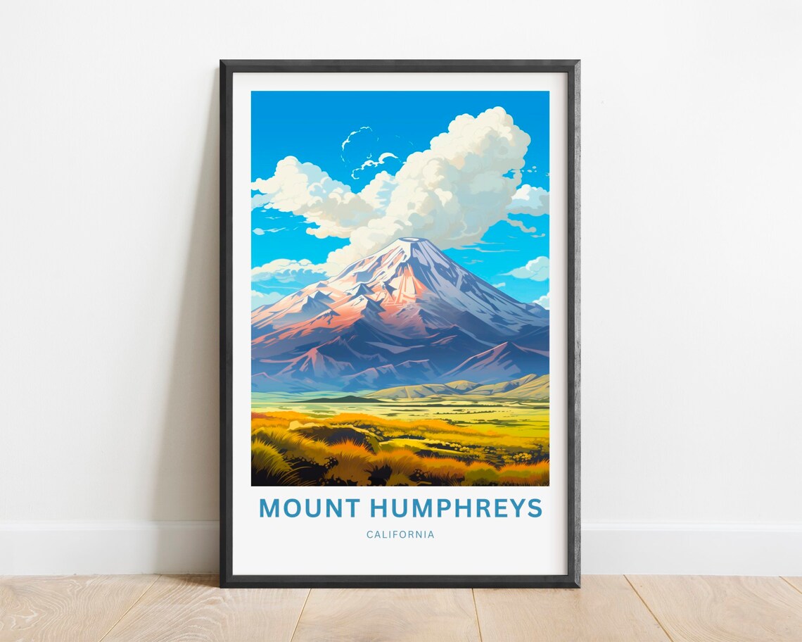 Mount Humphreys California Alpine Peak Meadow Vintage Art Poster