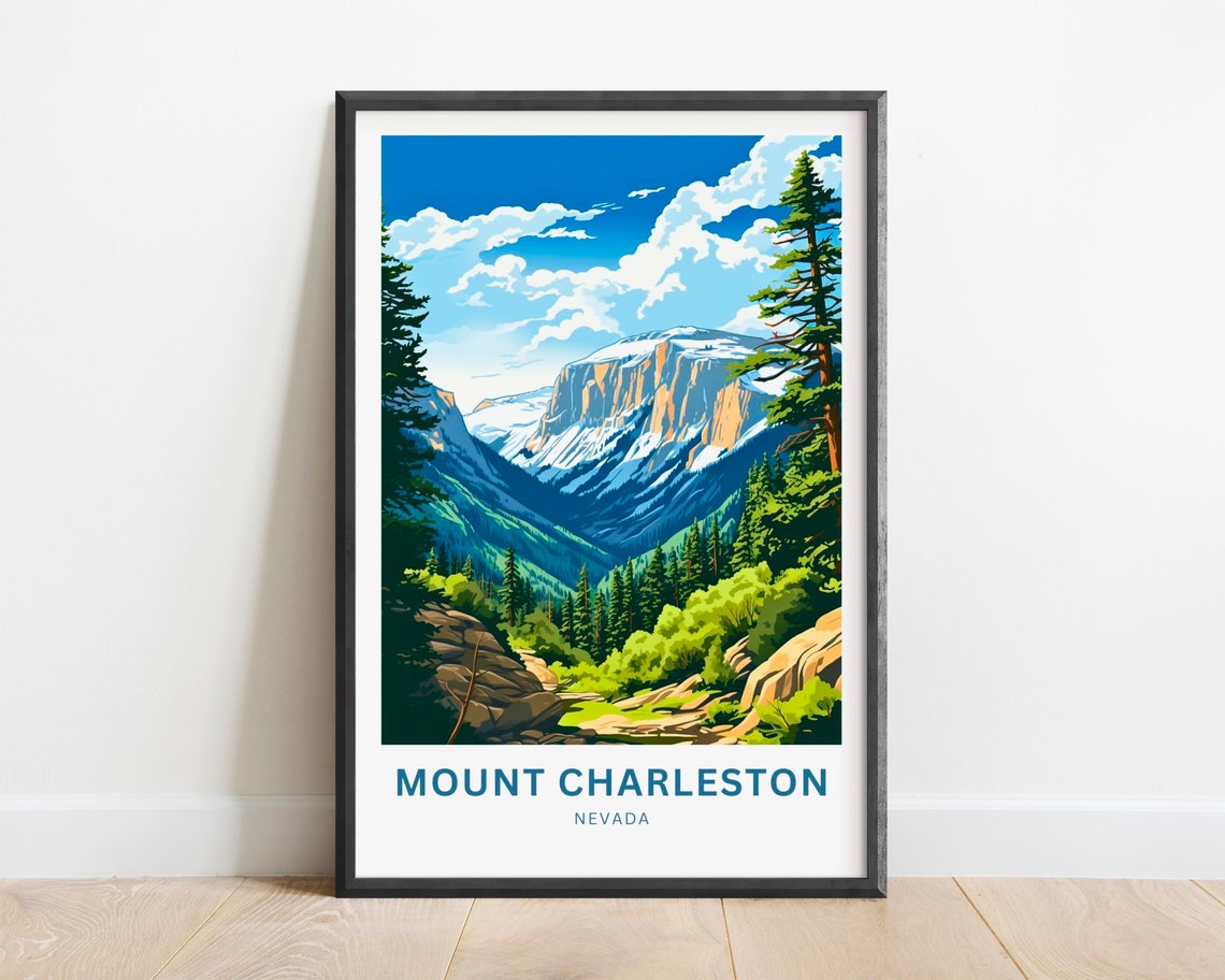 Mount Charleston Nevada Dramatic Snowy Cliff Alpine Valley Poster