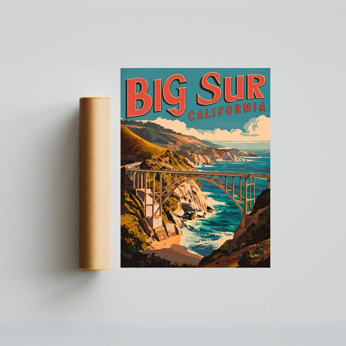 Big Sur Vintage Travel Poster, California Wall Art - Image 3