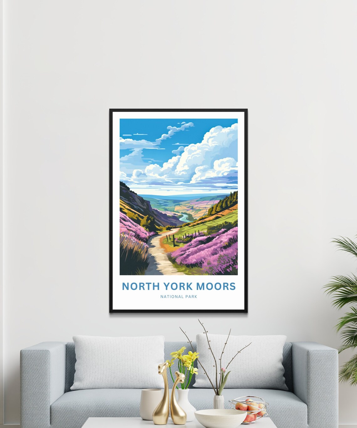 North York Moors National Park Heather Hills England Travel Poster - Image 2