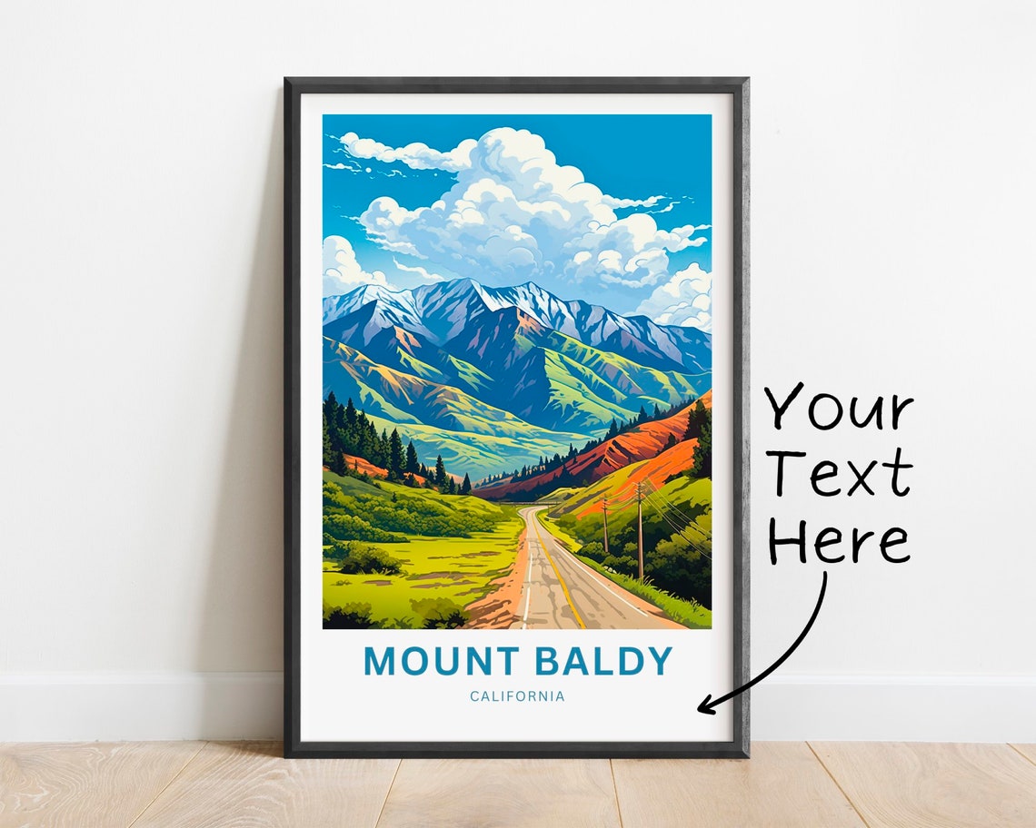 Mount Baldy California Alpine Valley Road Personalized Travel Poster