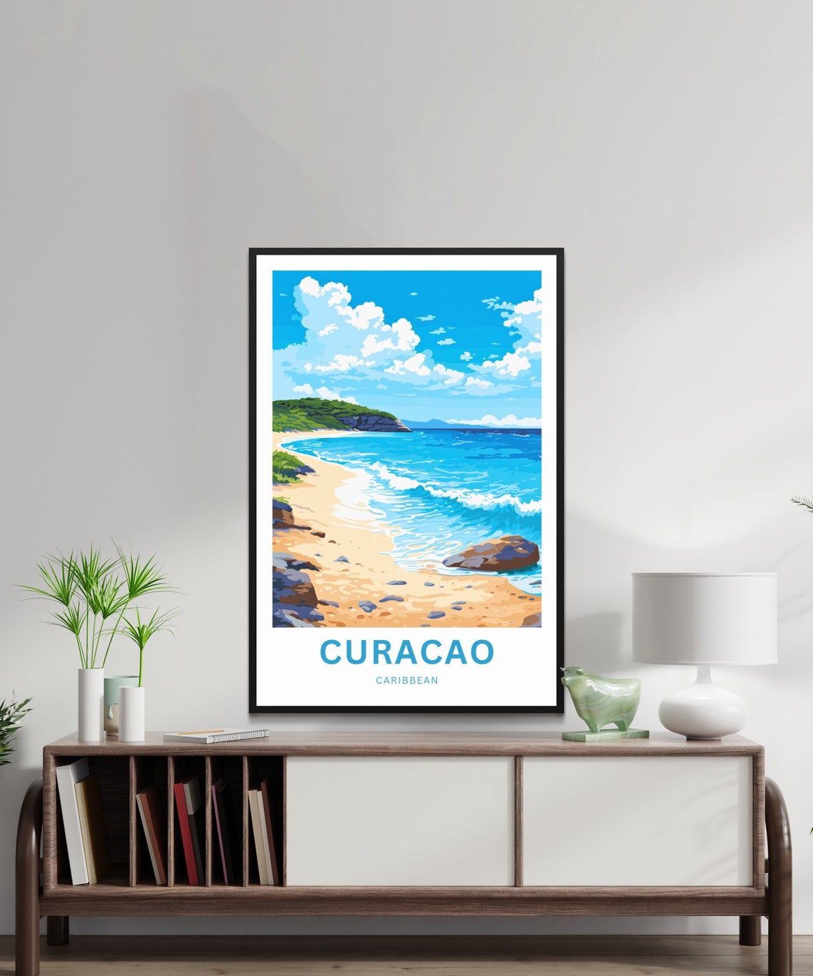 Personalized Curaao Travel Print Curacao Poster Caribbean Wall Art Framed Present Gift Caribbean Present - Image 2