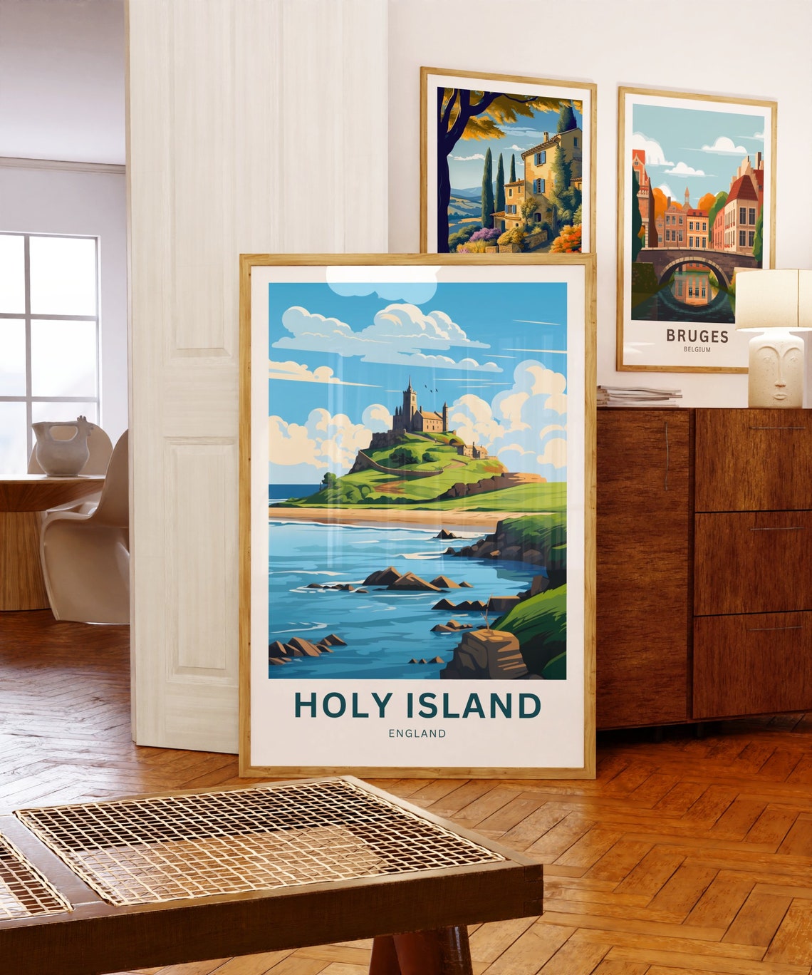 Holy Island England Custom Castle Coastal View Travel Poster - Image 5