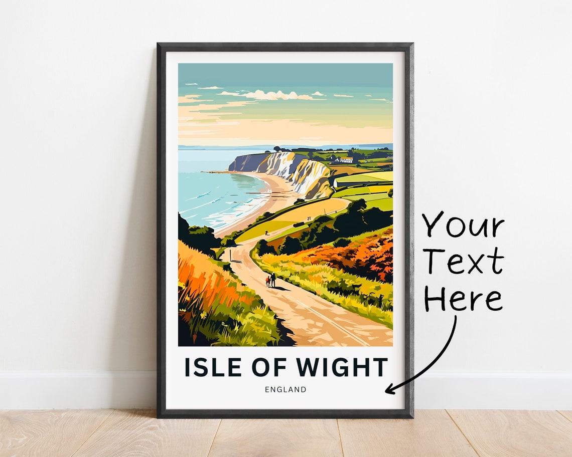 Personalized Isle of Wight England Coast Beach Custom Travel Poster