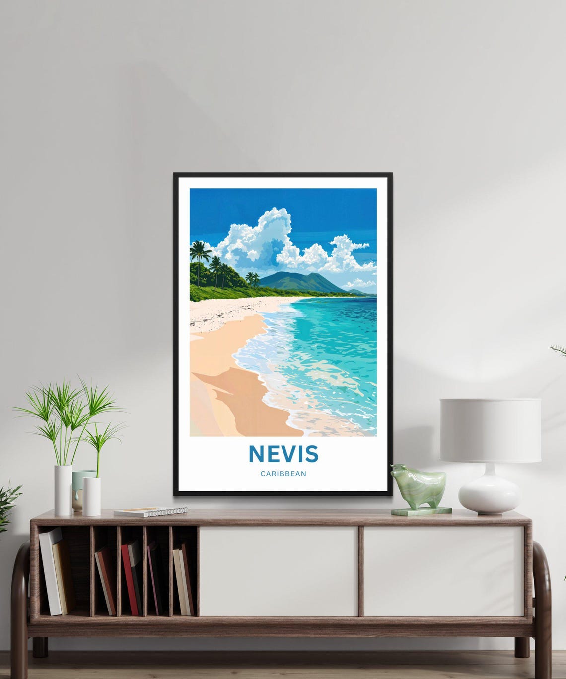 Nevis Travel Print Nevis Poster Caribbean Wall Art Framed Present Gift Caribbean Island Present - Image 3