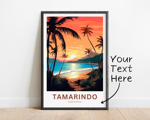 Personalized Tamarindo Travel Print Tamarindo Poster Costa Rica Wall Art Framed Present Gift Costa Rica Present