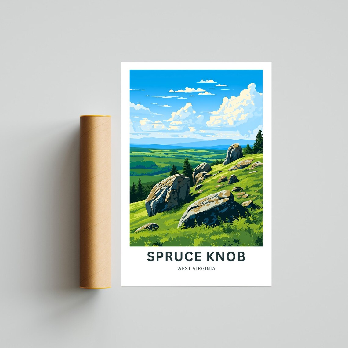 Spruce Knob Travel Poster, West Virginia Landscape - Image 4