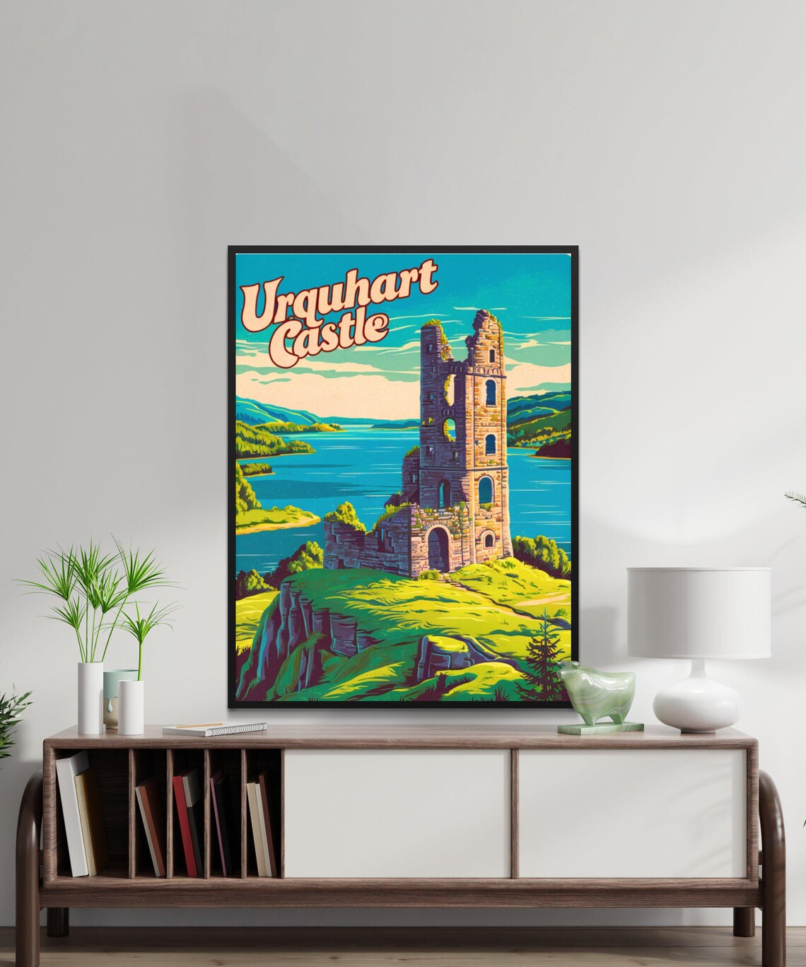 Urquhart Castle Scotland Vintage Travel Poster Loch Ness Tower Ruins - Image 3