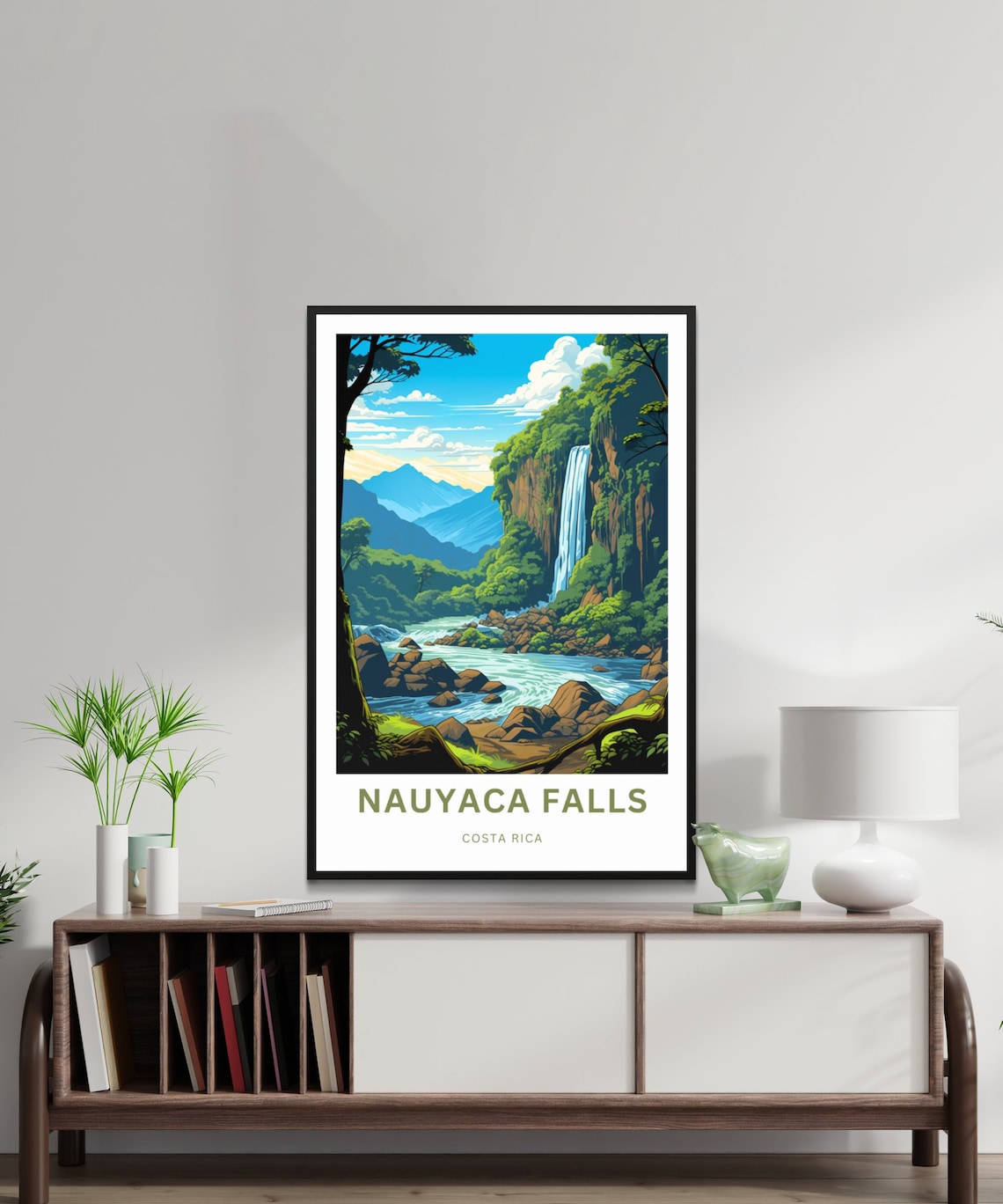 Nauyaca Falls Costa Rica Jungle Waterfall Gorge Travel Poster - Image 2