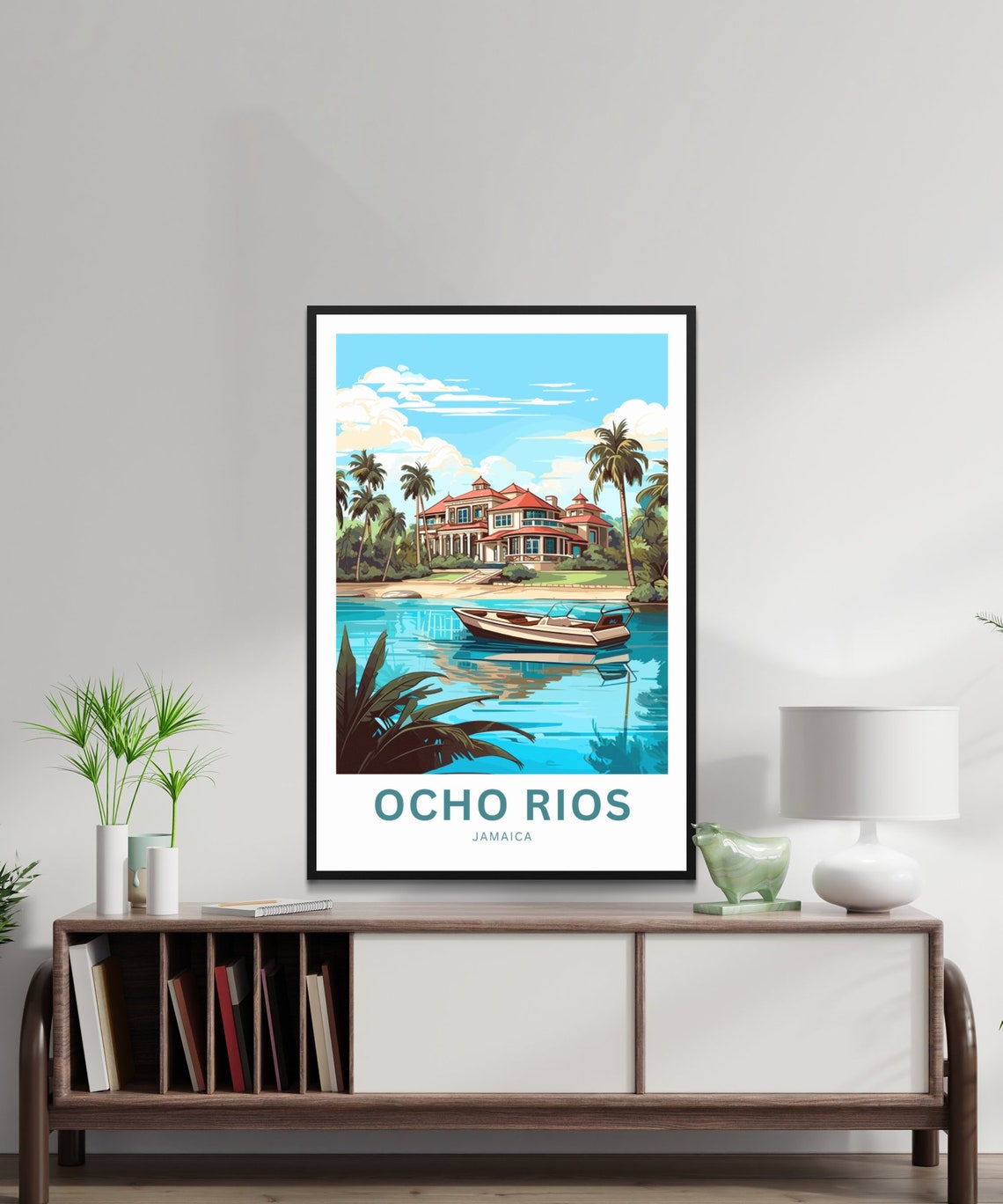 Ocho Rios Jamaica Tropical Villa Personalized Caribbean Poster - Image 2