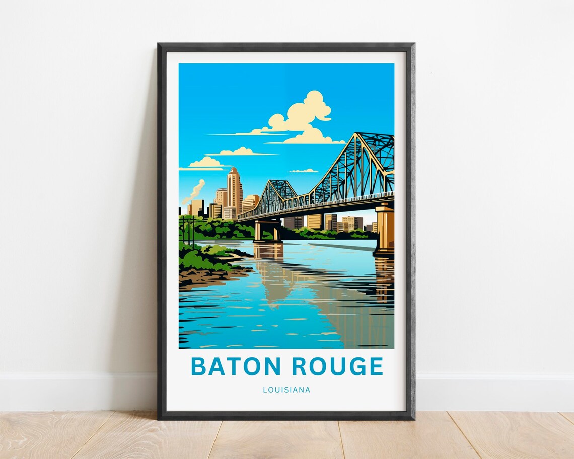Baton Rouge Travel Poster, Louisiana Wall Art