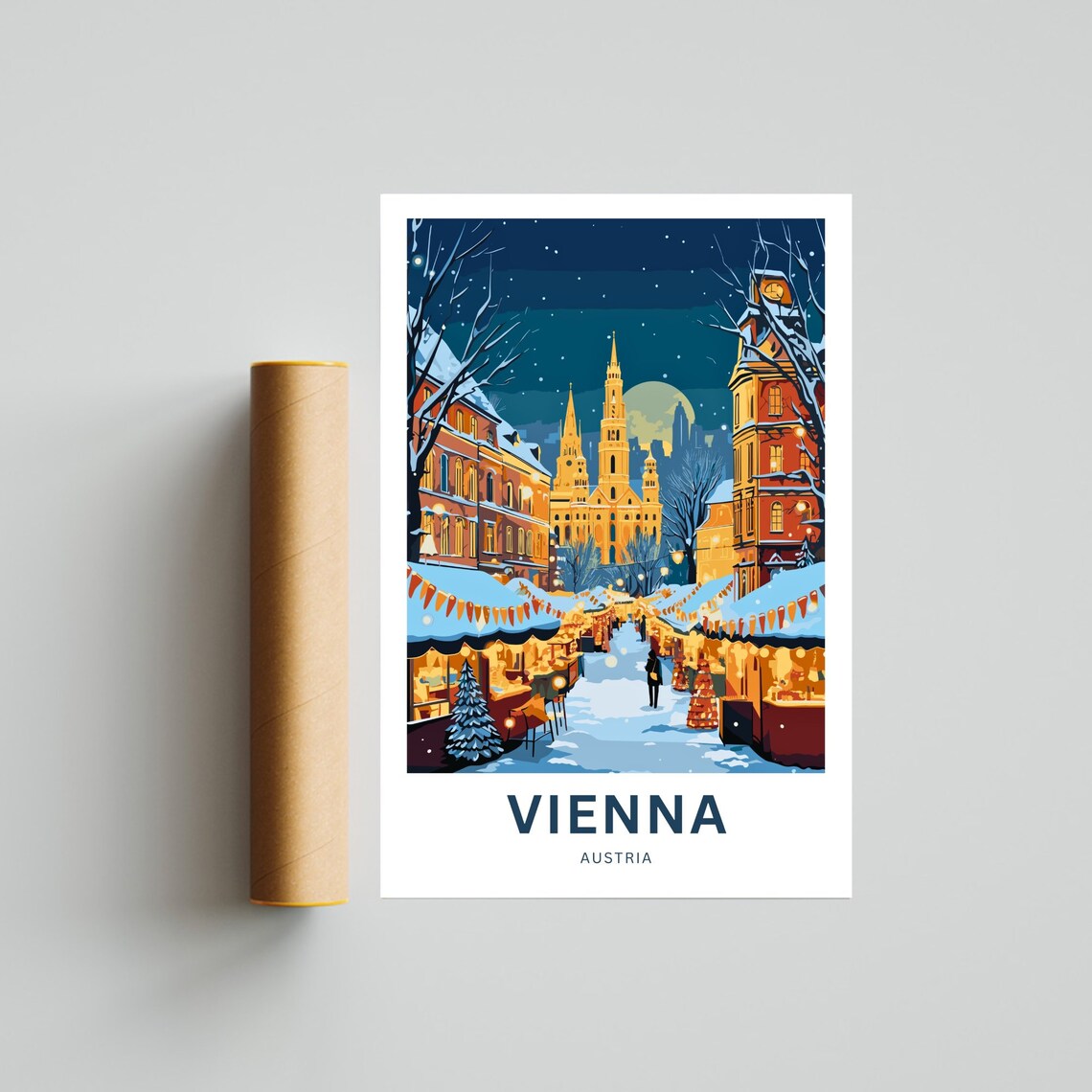 Personalized Vienna Travel Poster, Austria Wall Art - Image 4