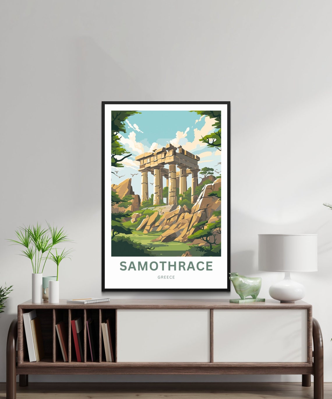 Samothrace Greece Custom Name Ancient Temple Rocky Hills Poster - Image 2