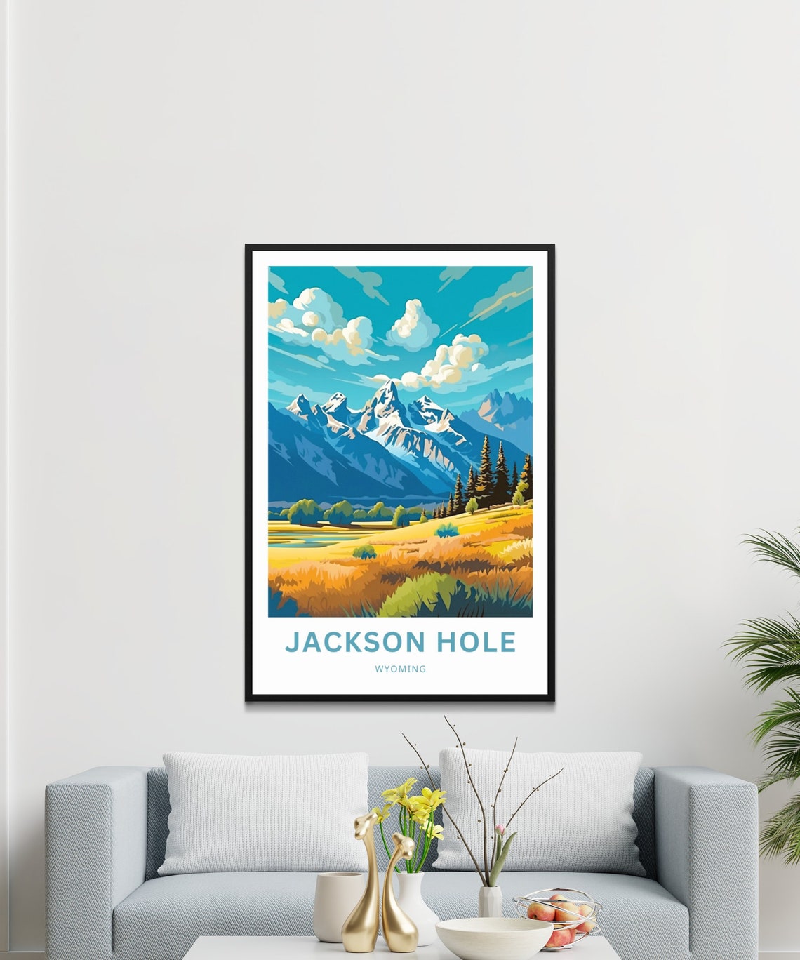 Jackson Hole Wyoming Autumn Teton Mountains Valley Scenery Poster - Image 3