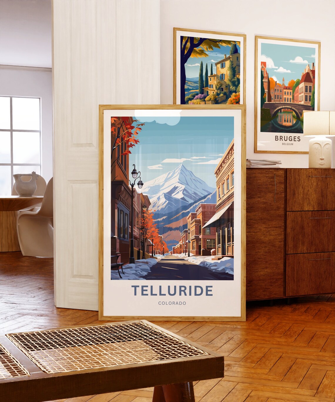 Telluride Colorado Golden Autumn Mountain Street Travel Poster - Image 5
