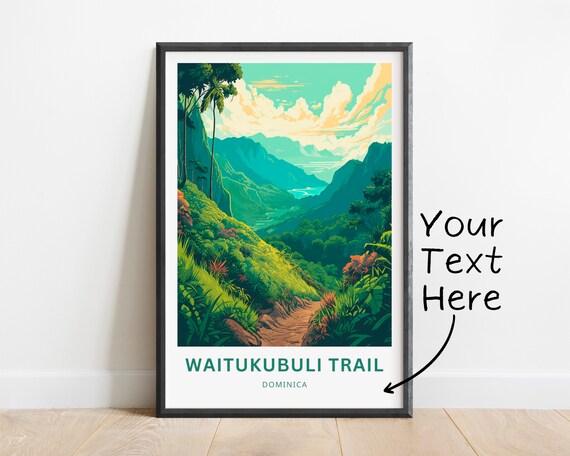 Waitukubuli Trail Dominica Palm Valley Hiking View Travel Poster