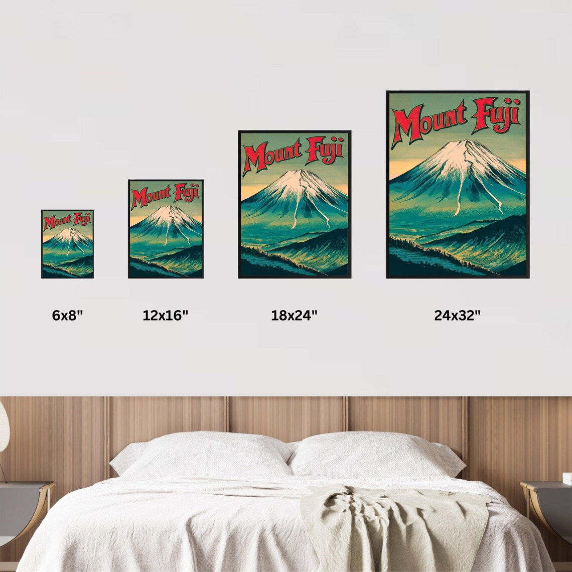 Mount Fuji Japan Snowcapped Volcano Vintage Retro Travel Poster - Image 3