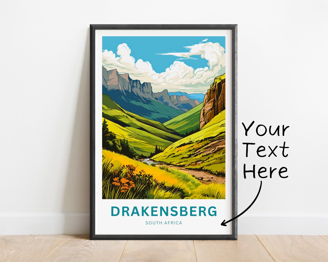 Drakensberg South Africa Highland Pass Stream Wildflower Poster