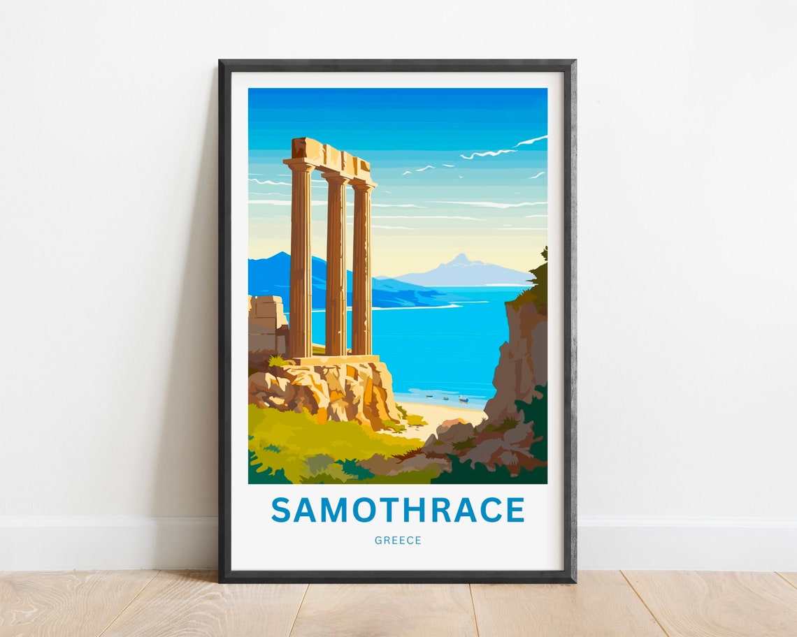 Samothrace Greece Ancient Columns Overlooking Aegean Sea Poster