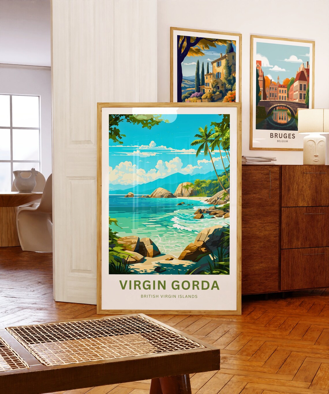 Virgin Gorda British Virgin Islands Rocky Beach Travel Poster - Image 5
