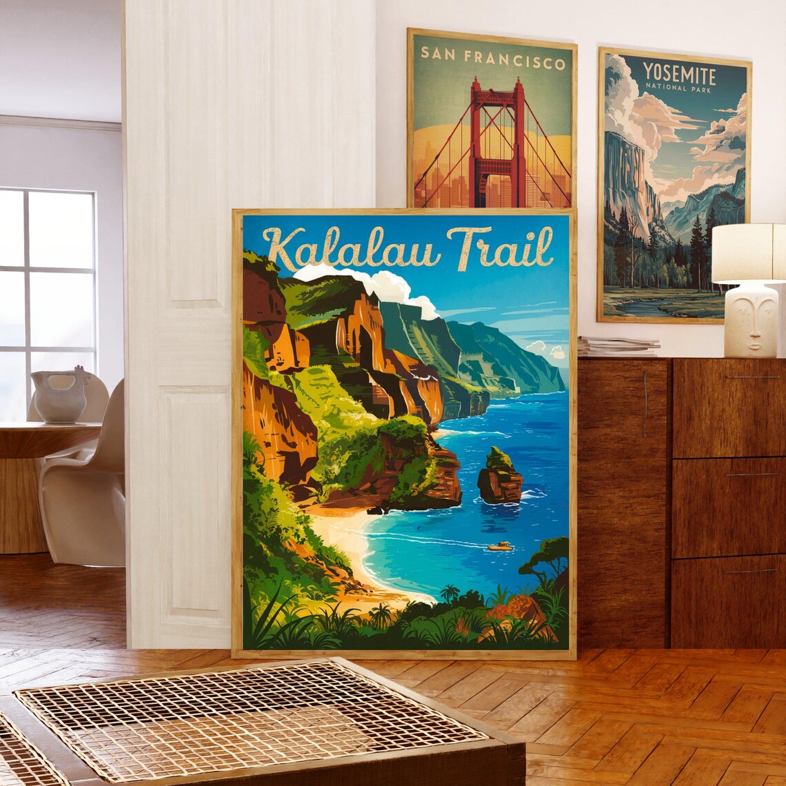 Kalalau Trail Vintage Travel Poster, Hawaii Travel Poster - Image 5