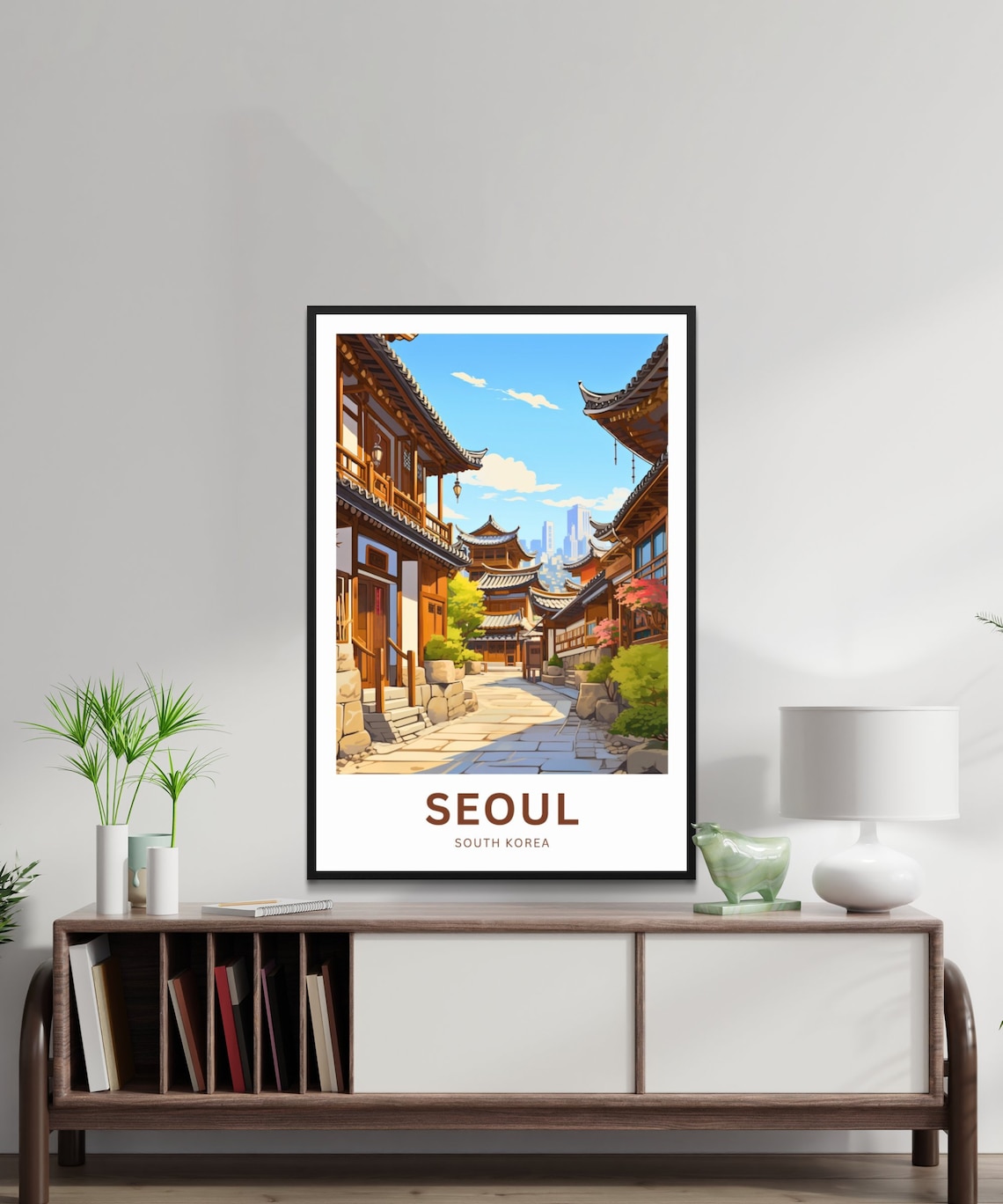 Seoul South Korea Traditional Hanok Alleyway Sunny Travel Poster - Image 2