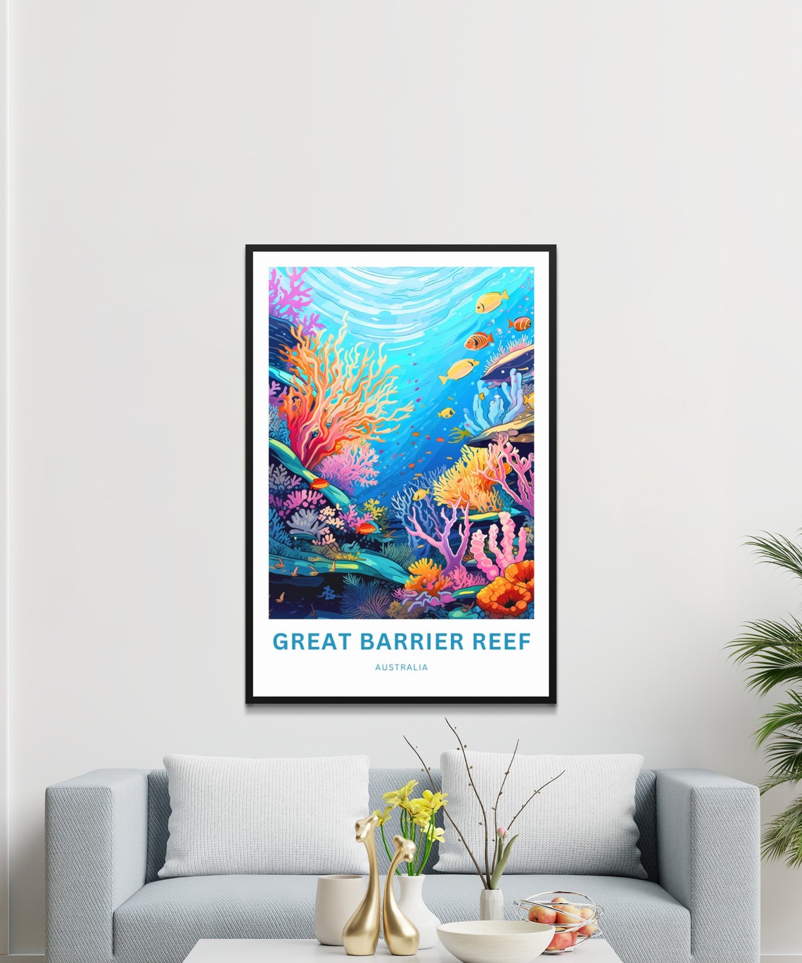 Great Barrier Reef Australia Coral Underwater Scene Travel Poster - Image 3