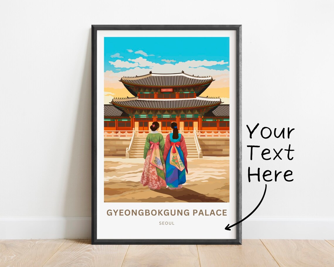 Gyeongbokgung Palace Seoul Custom Name Korean Heritage Travel Poster