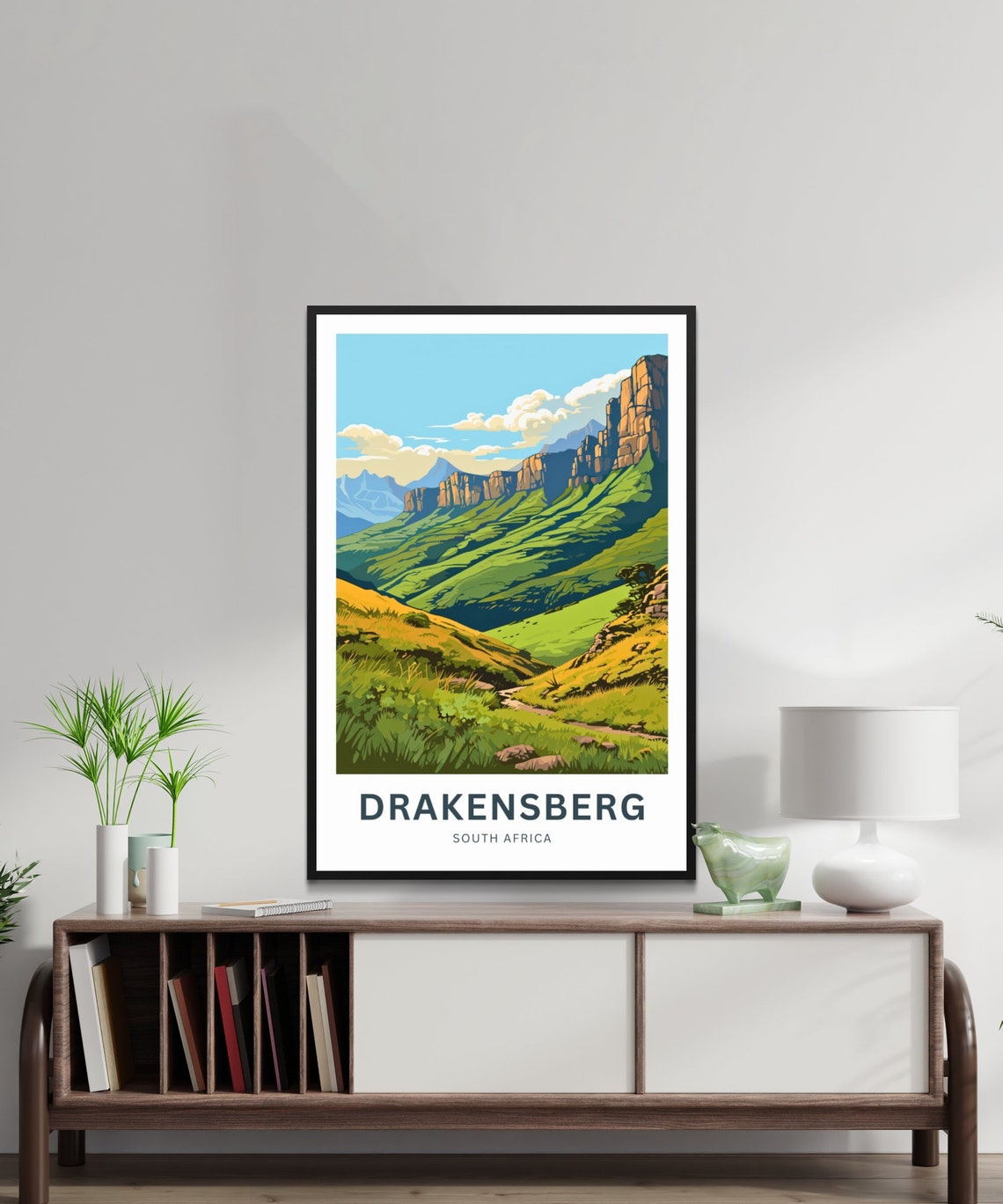 Drakensberg South Africa Emerald Ridges Orange Cliffs Scenic Poster - Image 2