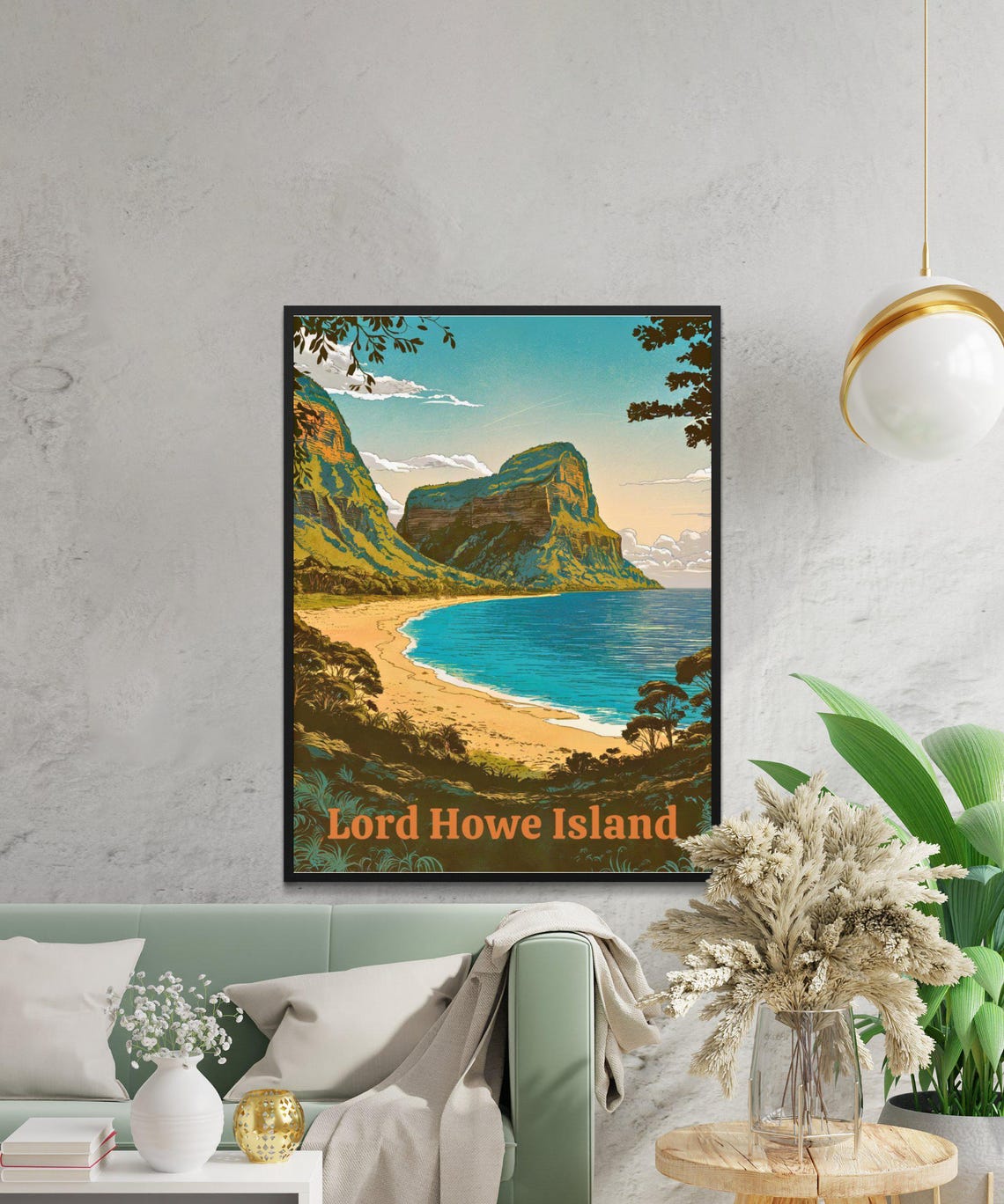 Lord Howe Island Australia Coastal Cliffs Beach Travel Poster - Image 2