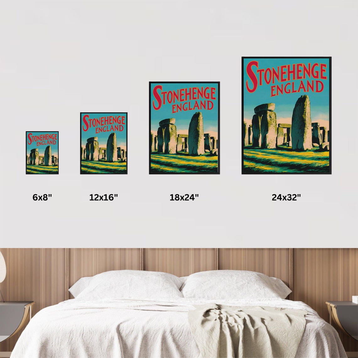 Stonehenge England Ancient Stones Sunset Vintage Travel Poster - Image 4